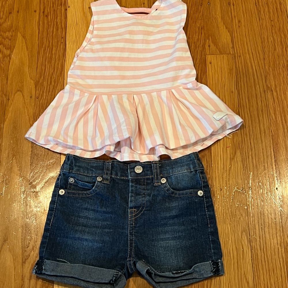 Adorable baby girl short and shirt 7 for all mankind set